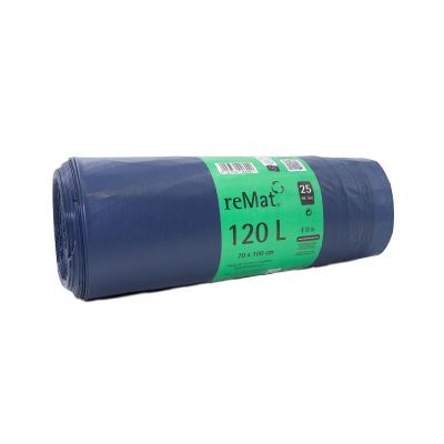 120-litre bin bag with drawstring, made from recycled material