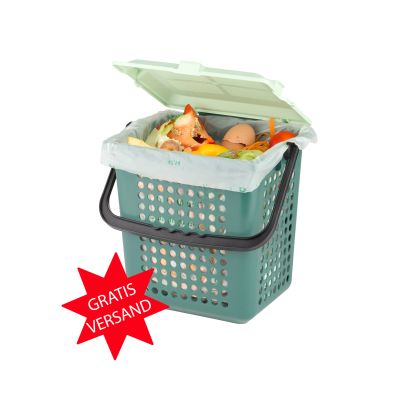 AirBox organic waste bin perforated and lined with organic waste bag