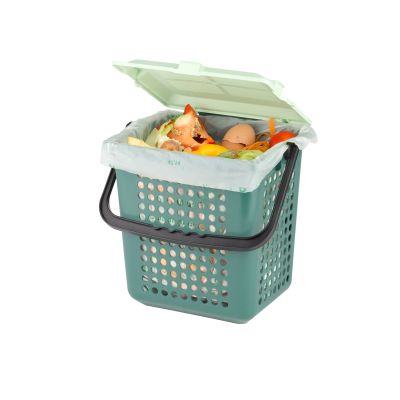 AirBox organic waste bin perforated and lined with organic waste bag